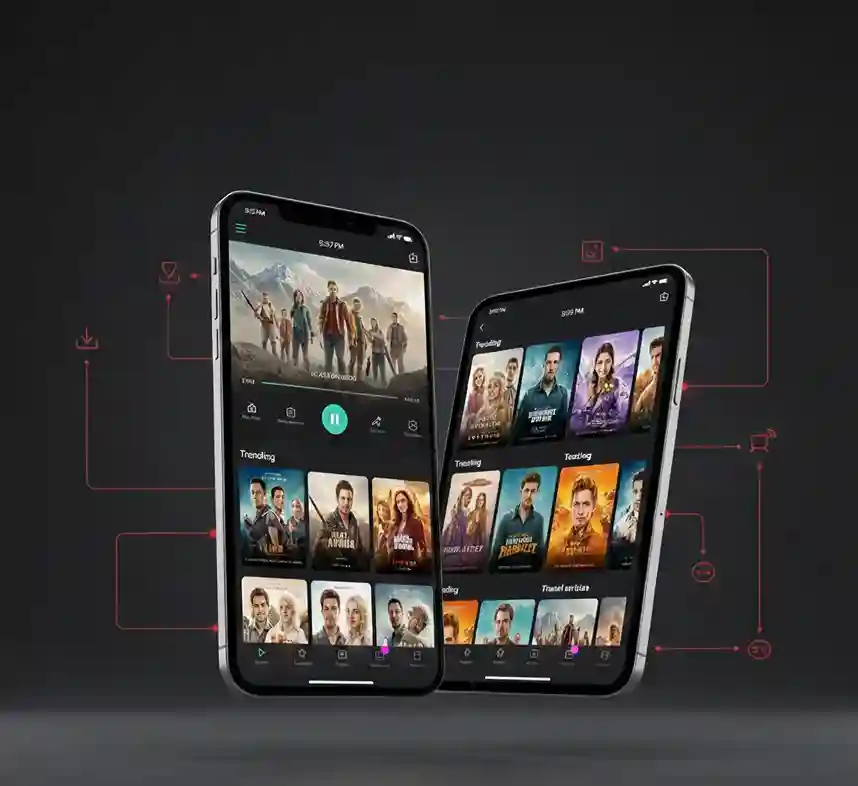 MovieBox app interface on iPhone